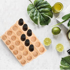 Healifty Wooden Essential Oil Organizer Rack 24 Slots Bottle Display Stand - Image 6