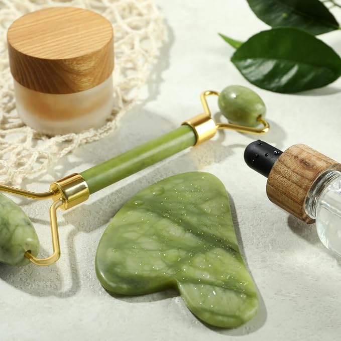 Gua Sha Facial Tool and Jade Roller Set –Anti-Aging Tools - Image 2