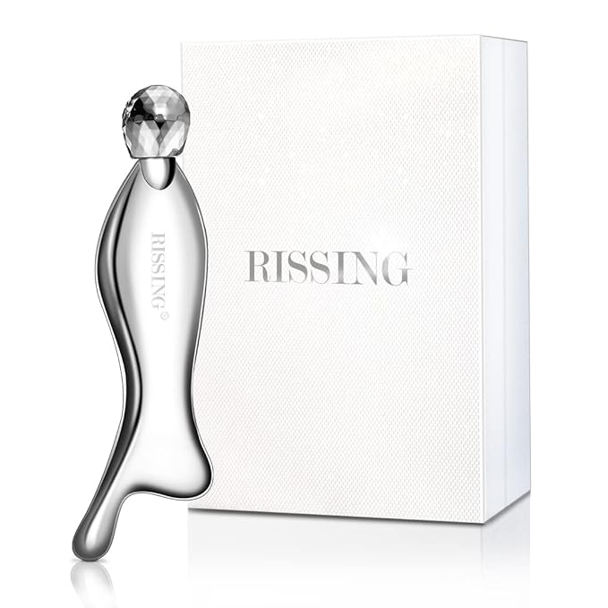 4-in-1 Gua Sha Facial Tools: Stainless Steel Gua Sha Tool, Luxury Box, by RISSING