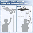 Hibbent Upgraded cUPC Certified 13'' Shower Head Combo, High Pressure 5-spray - Image 4