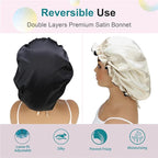 Adjustable Silk Satin Bonnet Hair Care Caps - Image 2
