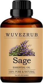 Sage Essential Oils, 240ML Pure and Natural Essential Oil by WUVEZRUB