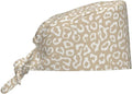 Scrub Cap for Women and Men Boho Black Leaf Pattern Adjustable Breathable by SUPLUCHOM