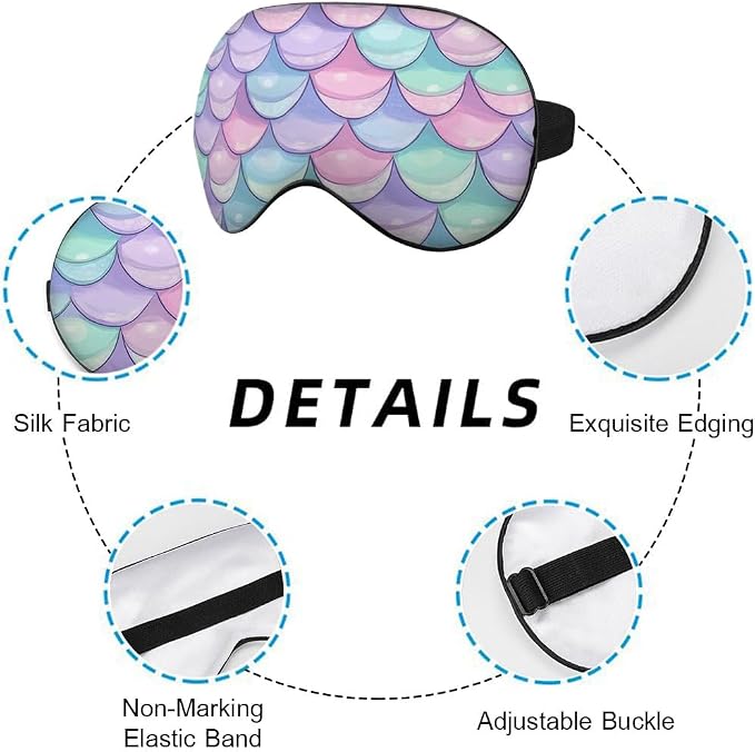Mermaid Scales Sleep Mask Eye Mask Shiny Scales Ocean Fish Pink Blue Sleep Mask - Image 3