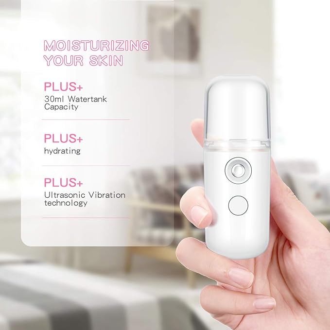 Honoson 2 Pack Nano Facial Mister Spray Bottle Handheld Humidifier Portable - Image 4