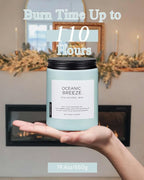 M&SENSE Candle Oceanic Breeze Scented, 19.4oz 110 Hour Long Lasting 2 Wick - Image 4