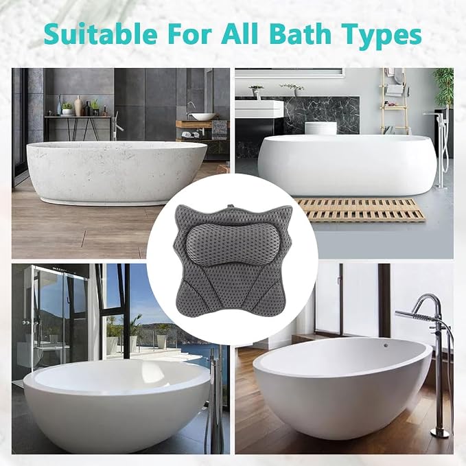 Bath Pillow, Ergonomic Bathtub Pillows - Image 7