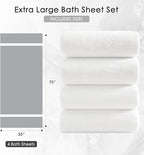 4 Piece Extra Large Bath Towel 35"x70" Oversized Bath Sheet White Bath Towel Set - Image 5
