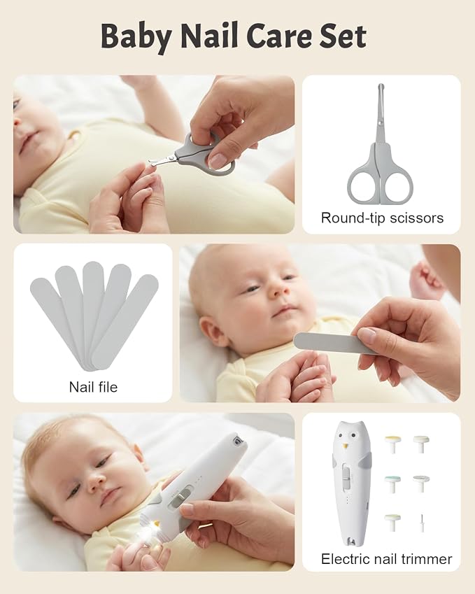 Lictin Baby Healthcare and Grooming Kit, 26 in 1 Rechargeable Nail Trimmer - Image 7
