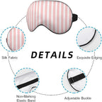 Striped Eye Mask Sleeping Mask Pink and White Stripes Sleep Masks Silky Soft - Image 3