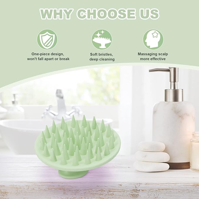 Meartchy Silicone Scalp Massager Shampoo Brush, Scalp Scrubber - Image 6