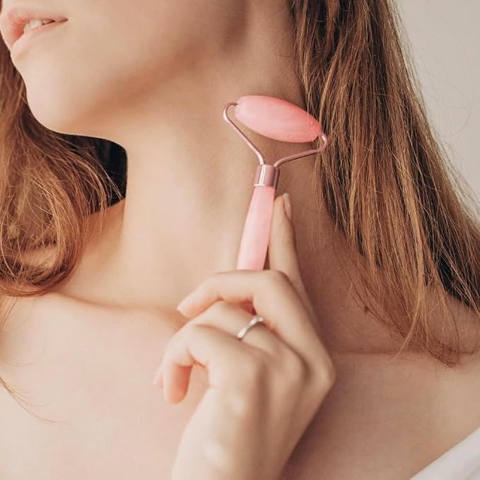 Rose Quartz Gua Sha & Jade Roller Set - Image 5