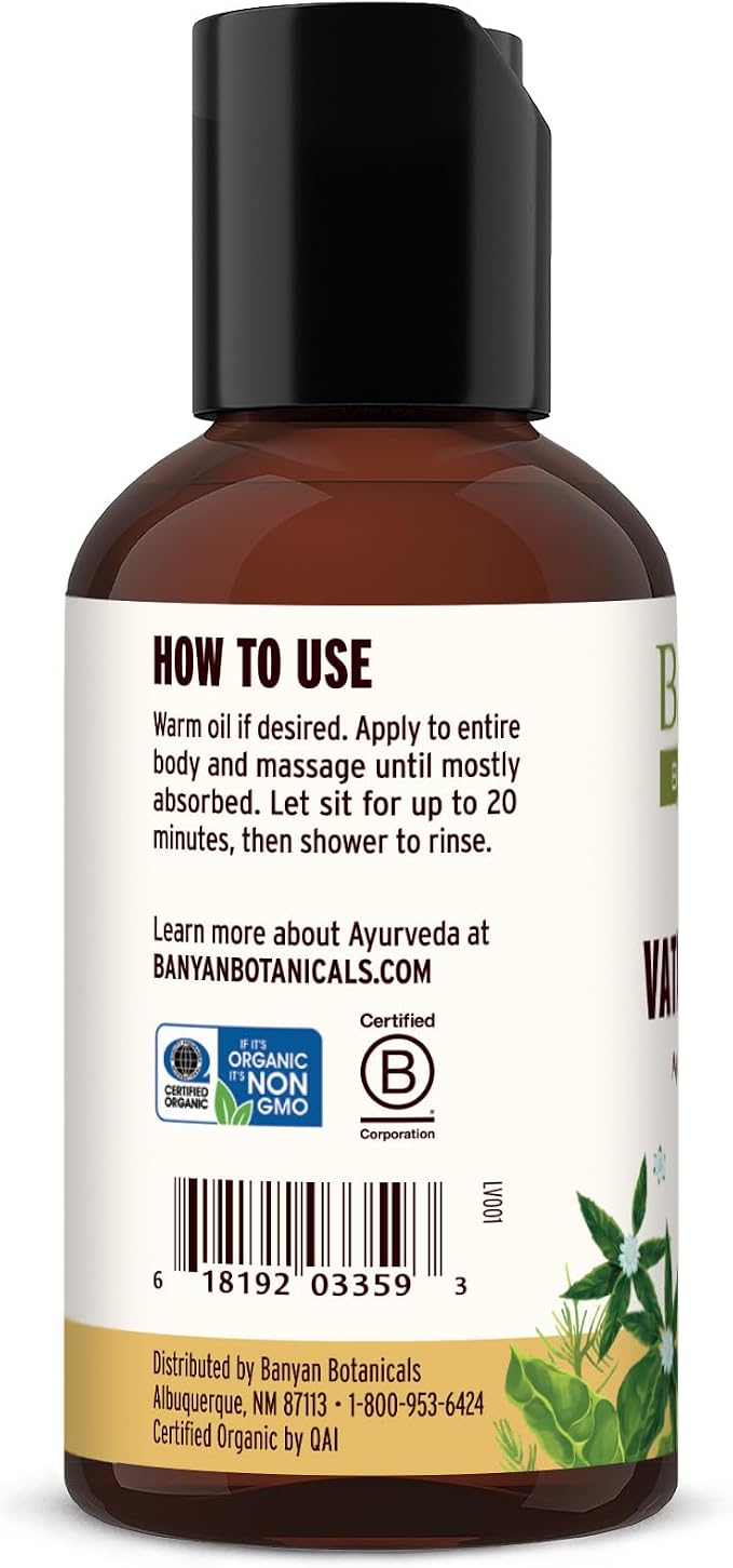 Banyan Botanicals Vata Massage Oil – Organic Herbal Massage Oil - Image 4
