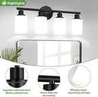 Zarbitta 4-Light Bathroom Light Fixtures, Bathroom Wall Lamp - Image 4