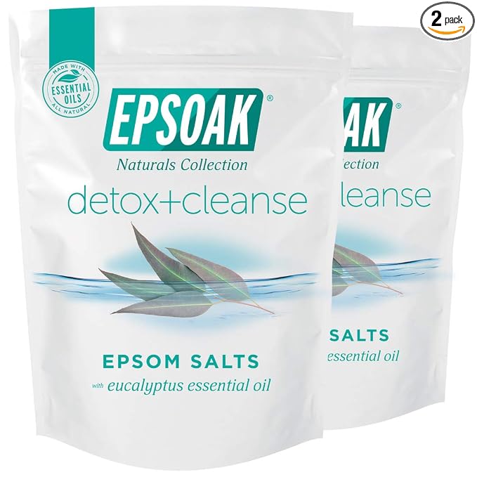 Epsoak Epsom Salt 4 lb. Magnesium Sulfate USP. Resealable Epsom Salt Bag Detox by Epsoak
