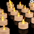 JUNPEI 50Pack Battery Tea Lights Candles- LED Tea Lights Realistic Bright by JUNPEILEDTEACANDLES