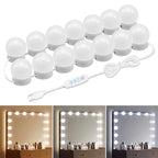 LED Vanity Mirror Lights with 14 Dimmable Bulbs, 3000K 4500K 6500K & 10 by NEWKAZ
