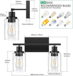ShineTech 2-Light Bathroom Vanity Light Fixtures, Modern Wall Lighting - Image 3
