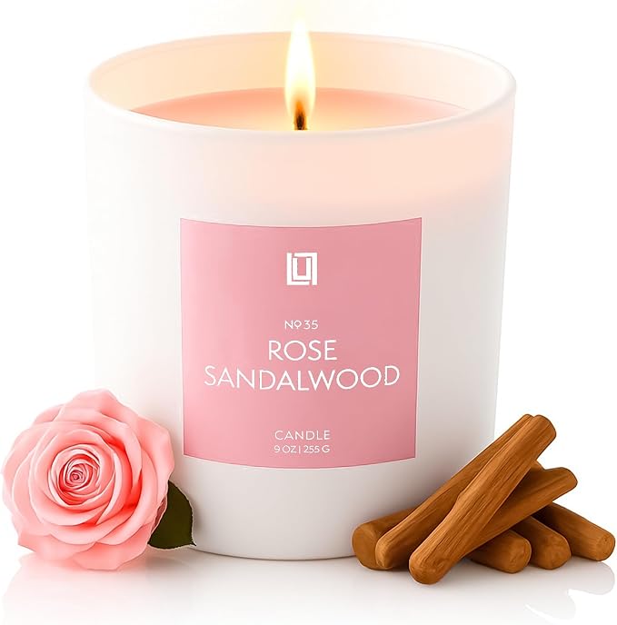 Lulu Candles | Rose & Sandalwood | Smells Floral & Woody | Luxury Scented Soy by LULUCANDLES