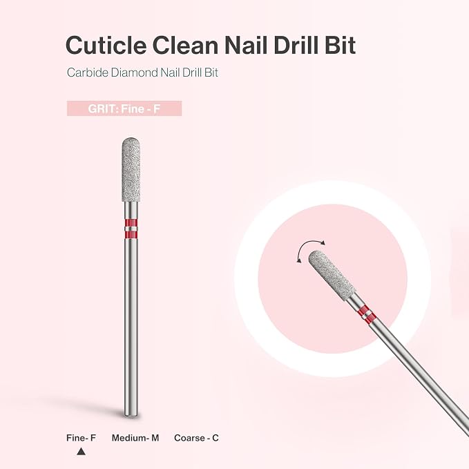 MelodySusie 3mm Rounded Top Barrel Cuticle Clean Nail Drill Bit 3/32'' - Image 4