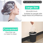 Keeygo Disposable Shower Caps 100 PCS Bath Caps Clear Waterproof Plastic Wraps - Image 5