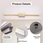39.4 inch Brushed Nickel Bathroom Vanity Light Bar 5CCT Dimmable Bathroom Light - Image 6
