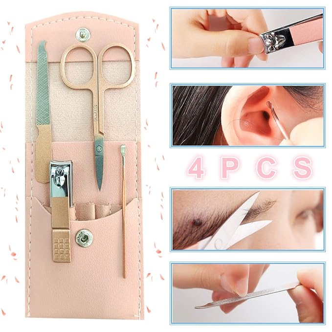 Manicure Set, Professional Women Nail Clippers Kit 4PCS， Stainless Steel Nail - Image 4