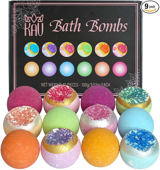 KAV Bath Bombs for Women — Natural Geode Bathbombs for Girls, Tweens | Set of by KAV