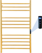 12-Bars Gold Heated Towel Rack–23" Wall Mounted Towel Warmer by Dawot