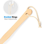 White Loofah on a Stick PE Soft Mesh Luffa Made of Soft and Sturdy Rubber - Image 2