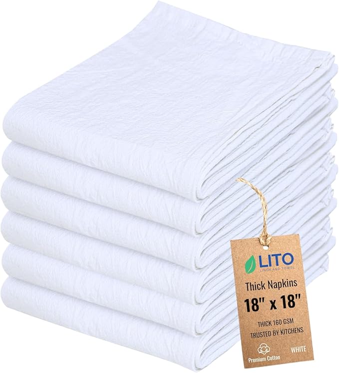 Thick Cotton Napkins – Flour Sack Napkin by LITOLinenandTowel