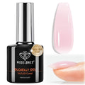 modelones Builder Nail Gel Top Coat, 15 ML No Wipe Ultra Gloss Milky Pink Gel by MODELONES