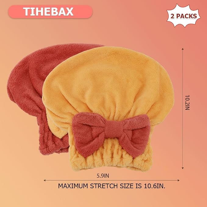 2Pcs Microfiber Hair Towel Wrap - Image 2