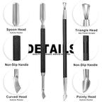 2PCS Metal Black Cuticle Pusher and Cutter Remover Salon Quality Stainless - Image 3