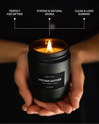Craft & Kin Premium Vintage Leather Candle | Black Scented Candles - Image 3