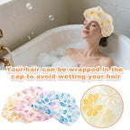 18Pcs Plastic Shower Caps for Women Waterproof Bath Caps Bathing Hair Cap - Image 5