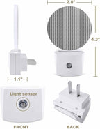 Night Lights Auto Sensor Gray Pinstripes Night Light Woven Denim Striped Round - Image 2