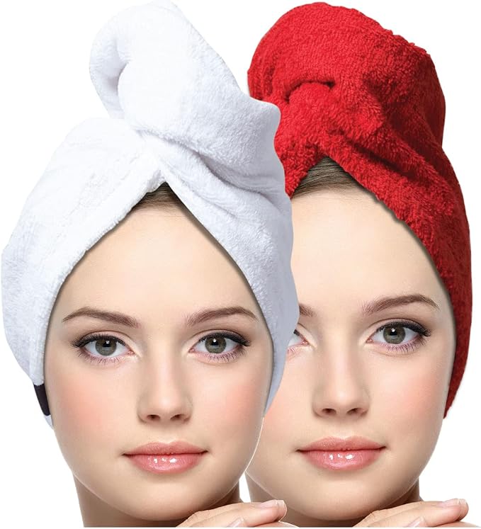 KEEPOZ Hair Towel Wrap Quick Dry 100% Cotton Super Absorbent Turban Head Wrap by KEEPOZ