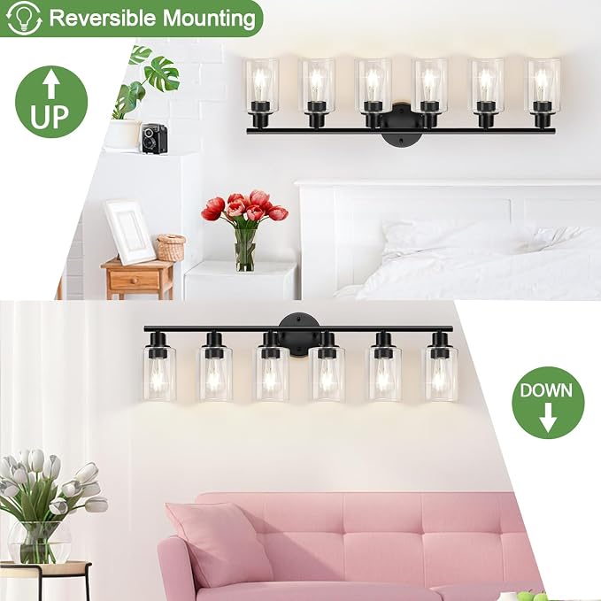 Zarbitta 6-Light Bathroom Light Fixtures, Bathroom Wall Lamp - Image 7