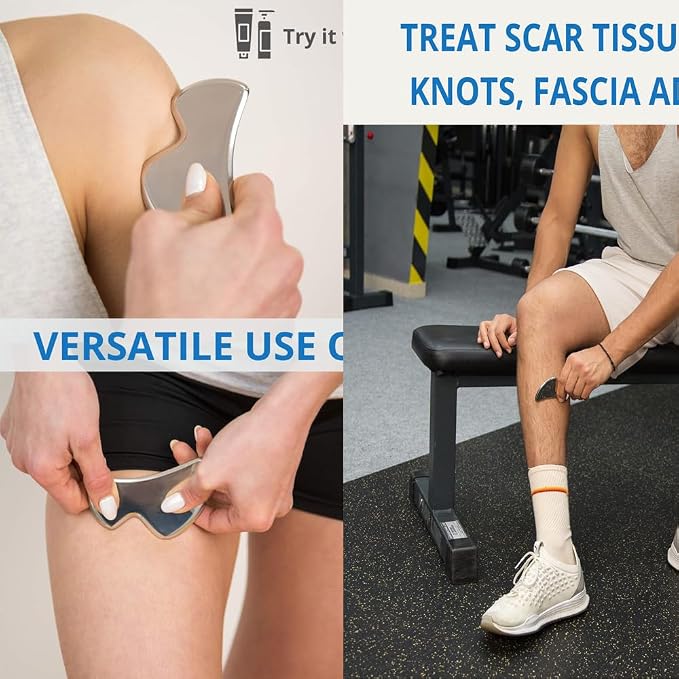4 in 1 Professional Stainless Steel Muscle Scraper Tool Set, IASTM Therapy Tools - Image 2