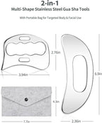 2-in-1 Stainless Steel Gua Sha Massage Tool Set, Muscle Scraper & IASTM Tools - Image 2