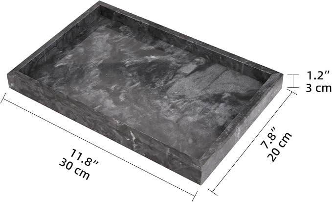 Marble Bathroom Vanity Tray, Natural Luxury Vanity Home Kitchen Bathroom Table - Image 3