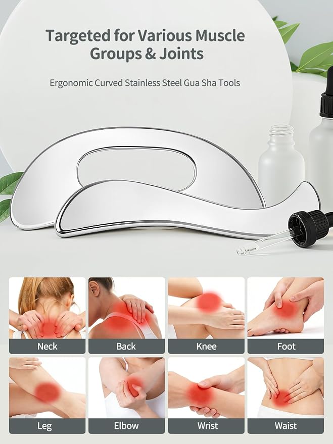 3-in-1 Stainless Steel Gua Sha Massage Tool Set, Muscle Scraper & IASTM Tools - Image 4