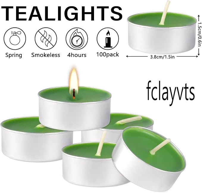 100 Pack Scented Tealight Candles 4 Hours, Spring Aromatherapy Candles - Image 2