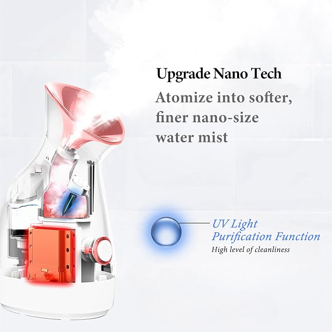 Colorfarm Facial Steamer Nano Ionic: Face Steamer Deep Cleaning Unclogs Pores - Image 2