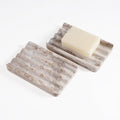 2 Pcs Soap Dish for Bathroom, Marble Bar Soap Holder for Kitchen Countertop by Karibiber