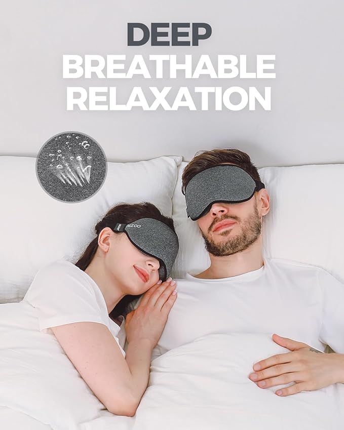 MZOO Luxury Sleep Mask for Back, Side Sleeper, Complete Light Blocking Sleeping - Image 5