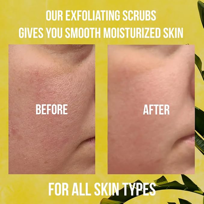 Organic Banana Body Scrub, Moisturizing and Exfoliating Salt Face & Body Scrub - Image 3