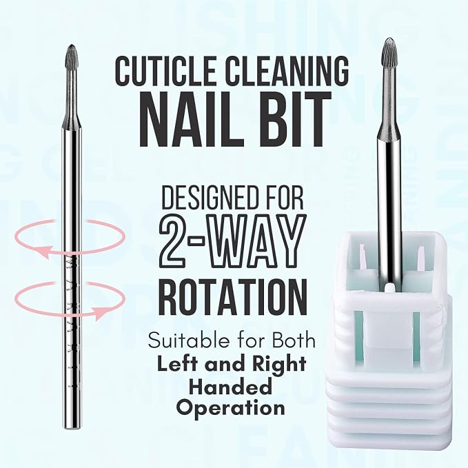 Makartt Nail Drill Bits:3/32" Safety Tungsten Carbide Cuticle Remover Drill Bit - Image 3