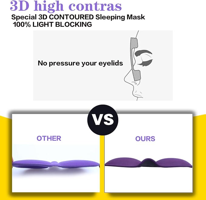 3D Eye mask for Sleeping, Machine Washable, Sleep Mask for Women, Blinder - Image 7